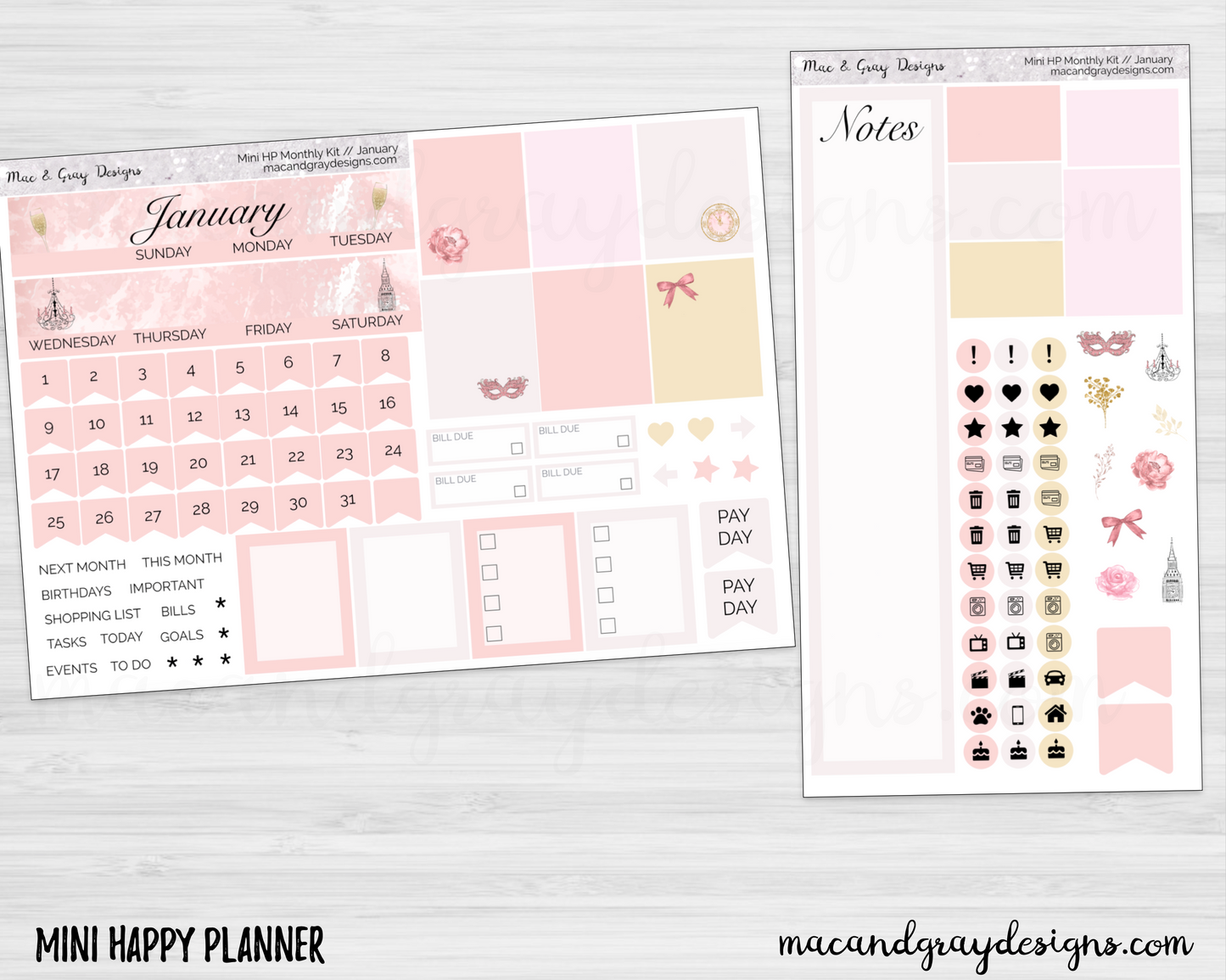 Buy Printable January Monthly Kit, Big Happy Planner January Stickers Kit,  New Year Planner Stickers, Black and Gold Planner Stickers, BM141 Online in  India 