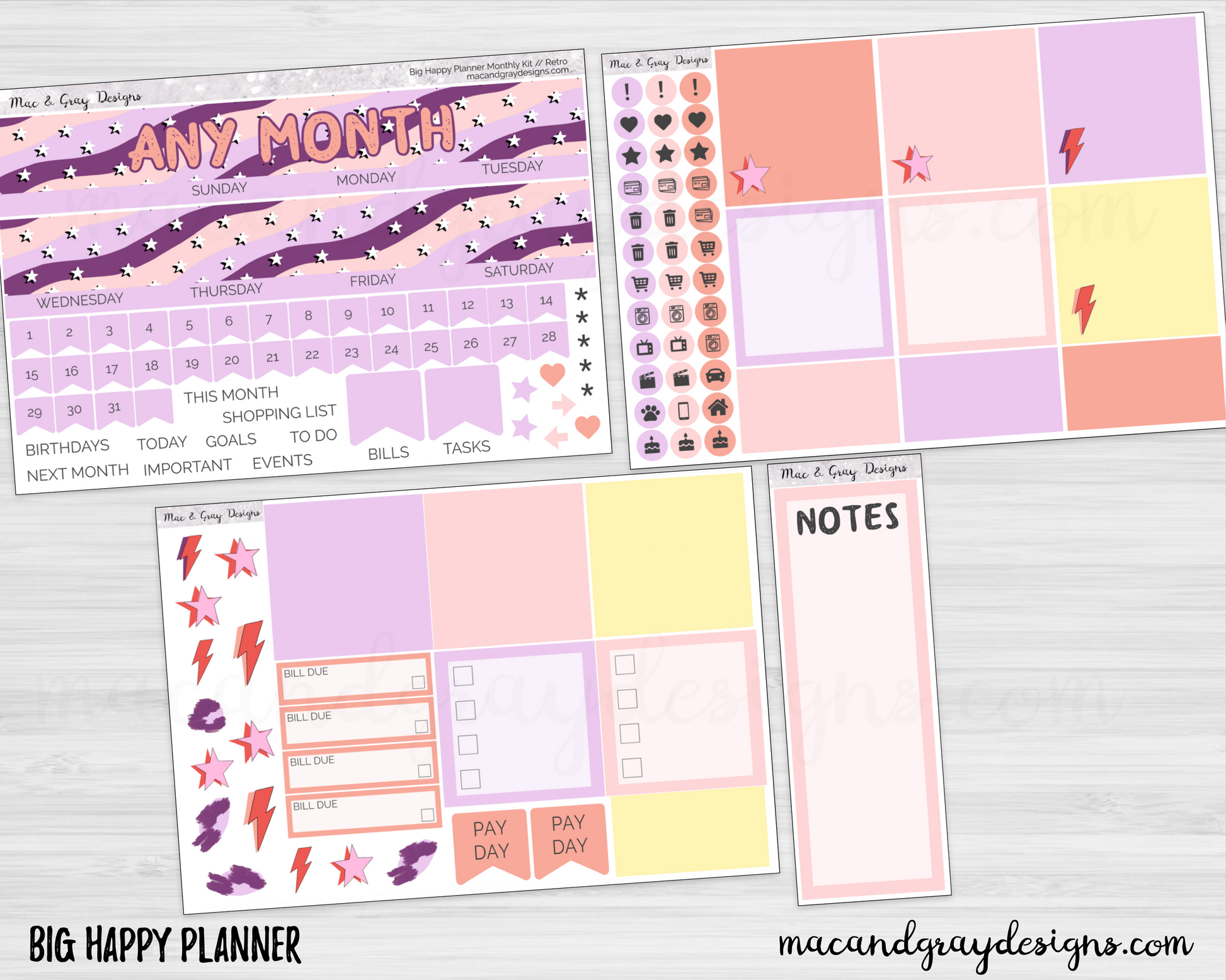  Happy Planner Sticker Pack for Journals and Diary