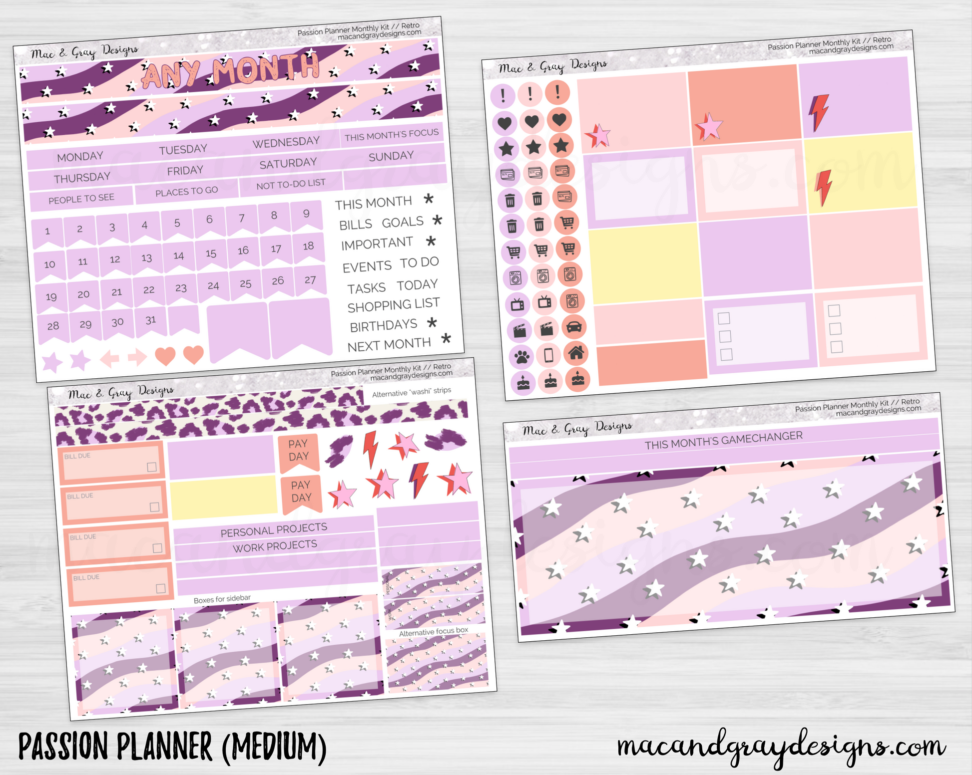 Printable Month Stickers for Bullet Journals and Planners