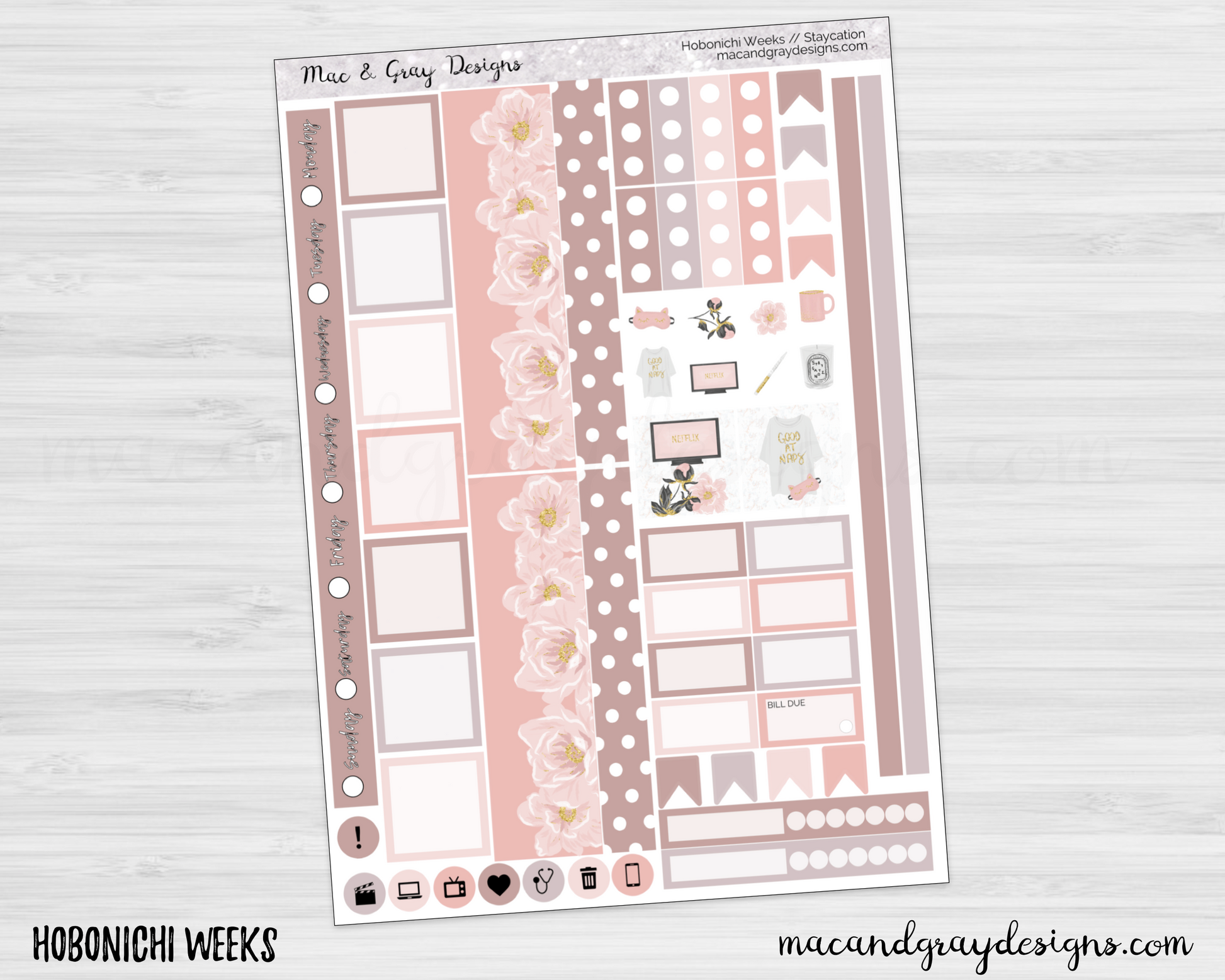 Weekend Vibes // Standard Vertical & Happy Planner Weekly Sticker Kit –  macandgraydesigns