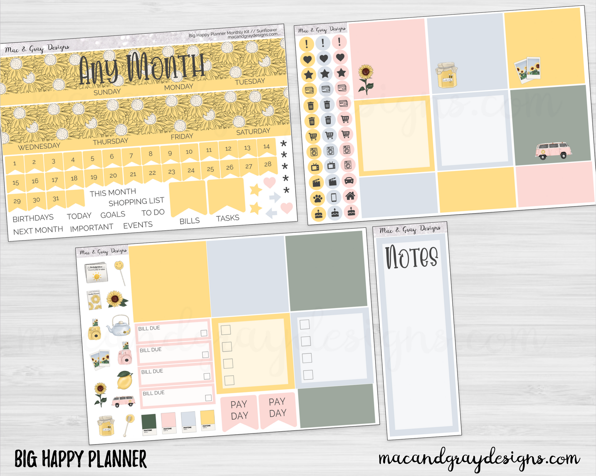 Moonchild // Any Month Monthly Planner Stickers – macandgraydesigns